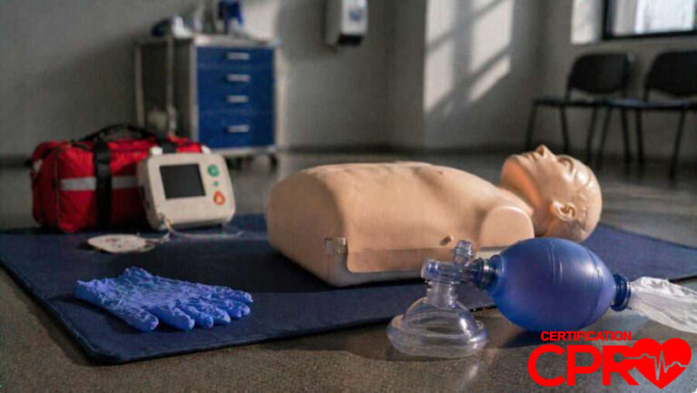 CPR training manikin with AED and rescue mask for certification in Jacksonville.