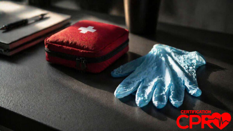 First aid kit and gloves for CPR certification and training in Jacksonville.