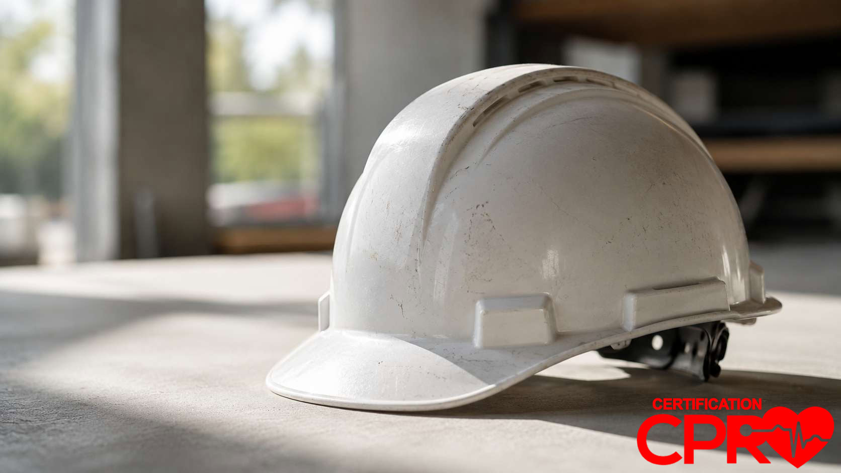 Construction helmet for CPR certification training in Jacksonville.