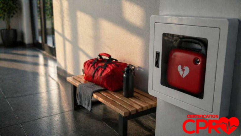 CPR training kit and AED device for cardiac emergencies in Jacksonville.